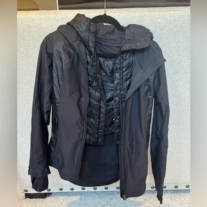Lulu Lemon jacket with removable vest black lightweight